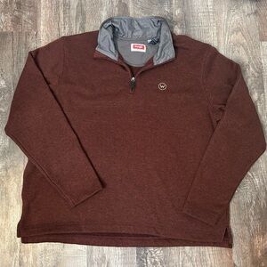 Wrangler 1/4 Zip Mens Fleece Rust Brown Large